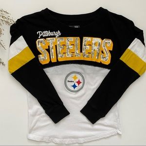 Girls NFL Pittsburgh Steelers Sequins Shirt 🖤💛